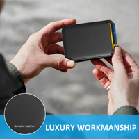 Dompet magnetik Kulit RFID kustom pemegang kartu ponsel ramping baru dengan penutup magnetis terbuka panjang pendek