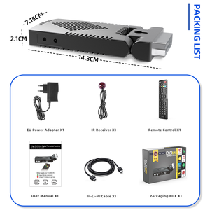 Poland Italy Frankrijk Spanje Dongle Mini Digitale H 264/265 <span class=keywords><strong>Decoder</strong></span> DVB-T2 Settopbox Tdt Tv-Ontvanger Digitale Settopbox - Product Image 4