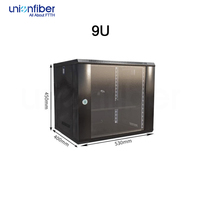 Armoire de serveur réseau intérieure 15U 19 pouces 4U 6U 15U 18U 22U 32U 37U 42U pour centre de données avec porte frontale en verre noire