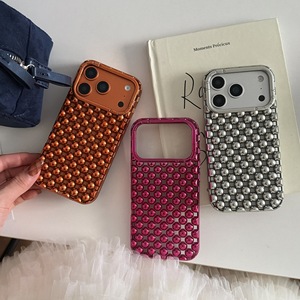 Coque de protection antichoc unie à perles creuses style Instagram, idéale pour iPhone 16 Pro Max et Apple 17 - Product Image 2