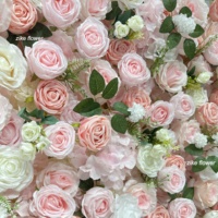 ZIKE Nouveau design 8*8 pieds Mur de fleurs en tissu décoratif artificiel Rose rose pour les mariages et les fêtes de la Saint-Valentin