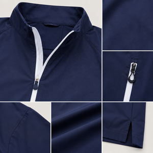 Custom Logo Premium Golf Clothing <strong>Men's</strong> Quarter Zip Short Sleeve Windshirt Golf <strong>Pullover</strong> for <strong>Men</strong> - Product Image 5