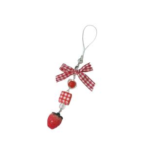 Lindo dulce fresa tomate arco con cuentas Cobblebook cadena teléfono móvil cadena tarjeta libro colgante creativo - Product Image 6
