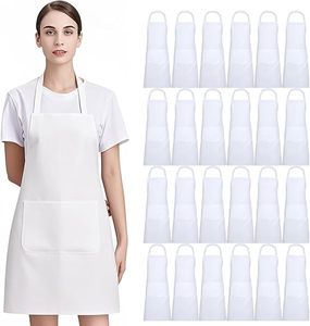 Delantales Desechables de Plástico Blanco, Material de Polietileno Impermeable, Ideales para Cocinar, Pintar, Manualidades - Product Image 1