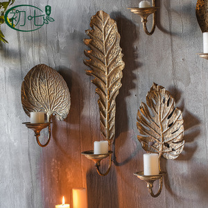 Vintage Metal Monstera <b>Leaf</b> Candle Holder <b>Wall</b> <b>Decor</b> Handmade Iron Christmas Home Decoration - Product Image 3