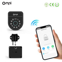 Serrure Intelligente Numérique en Bois à Batterie pour Armoire, avec Déverrouillage par Empreinte Digitale, NFC Sans Fil, pour Porte Coulissante de Sécurité Bébé et Chevet - Idéale pour Spa