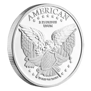 Moeda comemorativa banhada a prata para coleção de arte, moeda comemorativa da Estátua da Liberdade dos Estados Unidos da América