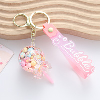 Pendentif porte-clés patte de chat astronaute, bonbon créatif en forme de fève, mignon pendentif bouteille de sable pour sac de voiture
