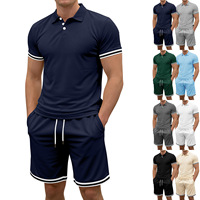 Ensemble de shorts de sport décontractés pour hommes sur mesure, t-shirt polo à manches courtes, shorts pour hommes
