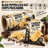Emballage personnalisé pour chips et frites, film alimentaire pour snacks en rouleau, pochette préformée OEM haute barrière, faible MOQ