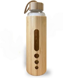 2026 <b>Hot</b> Selling 500ml Adults Hiking Gift Eco-Friendly Transparent Bio Degradable High Borosilicate Glass Tumbler Bamboo Lid - Product Image 4
