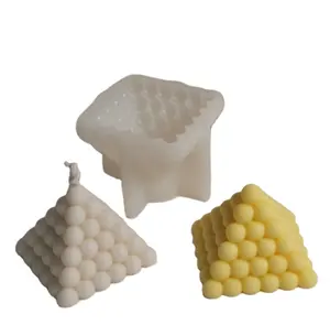 DIYピラミッドバブルキューブシリコンキャンドルモールドキャンドル作り樹脂石鹸鋳造ボール型自由奔放に生きるスタイルの家の装飾飾り
