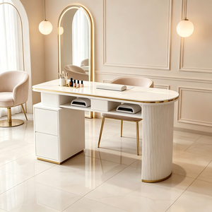 Muebles Profesionales para Estación <span class=keywords><strong>de</strong></span> Manicura, <span class=keywords><strong>Mesa</strong></span> <span class=keywords><strong>de</strong></span> Uñas Moderna con Gabinete <span class=keywords><strong>de</strong></span> Almacenamiento para Salón <span class=keywords><strong>de</strong></span> Belleza y Estudio <span class=keywords><strong>de</strong></span> Uñas - Product Image 1
