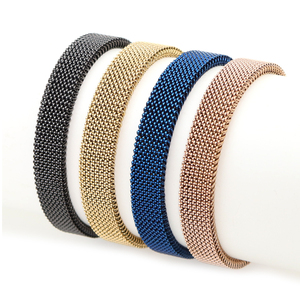 Vendita calda elasticizzato braccialetti elastici primavera colore misto in acciaio inox primavera bracciale flessibile per gli uomini delle donne - Product Image 1