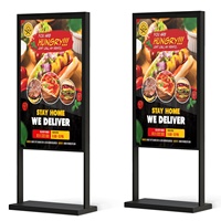 Affichage numérique double face suspendu pour vitrine, 55-65 pouces, haute luminosité 2500 nits, lisible en plein soleil, kiosque publicitaire