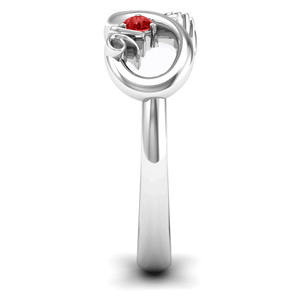 Anillo Sweet Infinity con circonita cúbica roja para mujer, anillo de compromiso con engaste de púas, joyería de moda - Product Image 3