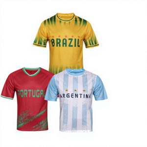 <span class=keywords><strong>Camiseta</strong></span> de la Copa Mundial de Fútbol 2026 <span class=keywords><strong>Brasil</strong></span>/Alemania - Impresión de Logotipo Personalizado para Fanáticos, Conmemorativa, Tallas Grandes, Venta al Por Mayor - Product Image 1