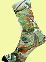 Chaussettes de sport pour hommes en fibre de bambou, antibactériennes et anti-odeurs, tricotées, imprimées numériquement en 3D, motif Hummingbird Kingdom