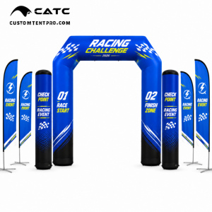 Ensemble d'arche de course gonflable personnalisée CATC |   Portes de départ/arrivée et colonnes de points de contrôle |   Kit de Branding pour Événement de Course Automobile |   MOQ-1 - Product Image 1