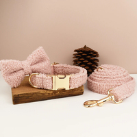 Collier pour chien fait main en tissu Teddy, accessoires tissés, harnais et laisse personnalisés pour chien, automne-hiver