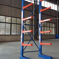 Étagères cantilever robustes à simple face, système d'étagères cantilever en acier sur mesure pour entrepôt