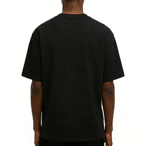 T-shirts en coton blanc uni pour hommes avec logo OEM personnalisé, 100% coton, tailles <span class=keywords><strong>S</strong></span> à 5XL, col rond, motif uni, manches courtes, tissu jersey - Product Image 2