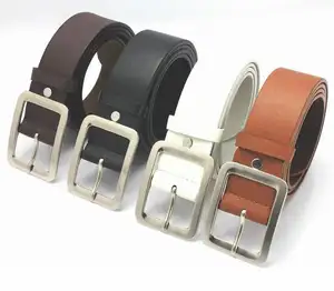 WDD79-Cinturón de cuero sintético con hebilla para hombre, cinturón de cuero con correa clásica, estilo coreano informal