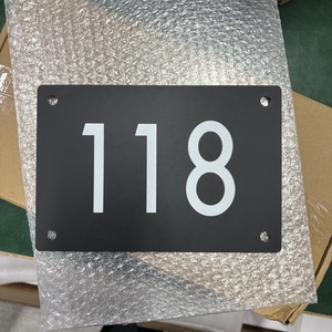 Modern Solar Powered Hot Selling Home Decor POD Acrylic Solar Doorplate Metal Printing <b>Light</b> House Number Sign - Product Image 4