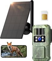 Caméra de chasse solaire 4G LTE 8MP 2K avec vision nocturne 950nm, longue autonomie, pour observation de la faune