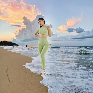 Pantalones de Yoga de Nueve Puntos para Mujer, Estilo Europeo Americano, Estampados, de Manga Corta, Cintura Elástica sin Costuras, para Deportes, Fitness y Pilates - Product Image 3