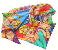 Bandana décorative personnalisée pour femme, motif dessin animé coloré, accessoire de fête
