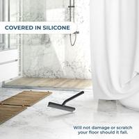 Limpiacristales en T con Cuchilla de Silicona para Ducha, Ventanas y Puertas de Baño, Sin Rayas, con Gancho para Colgar en la Pared, Negro