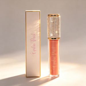 Tube de brillant à lèvres décoré de strass 5 ml, conteneur vide brillant pour huile à lèvres, emballage cosmétique, boîte en papier personnalisée et logo - Product Image 1