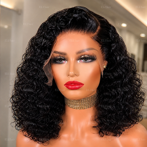 ELI Perruque <span class=keywords><strong>afro</strong></span> frisée bouclée courte Bob sans colle Lace Front cheveux vierges brésiliens cheveux naturels perruques de cheveux humains pour femmes noires - Product Image 4