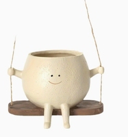 Vase suspendu moderne et mignon, pot de fleurs en céramique pour l'intérieur et l'extérieur, décoration pour balcon et maison, pots en céramique pour hôtel