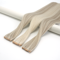 Extensiones de Cabello Humano Remy Ruso de Primera Calidad, Trama de Seda de Mariposa de Lujo, Trama Ultrafina Sin Costuras para Salones Profesionales