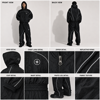 Conjunto de Dos Piezas de Chaqueta Corta Cortavientos de Verano OEM para Hombre, Unisex, Sin Marca, Liso, a Granel, de Moda Casual, Estilo Urbano, Chándal