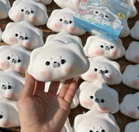 Dumpling en forme de phoque, à rebond lent, ultra-humide, doux et tendre au toucher, anti-stress