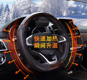 Kit de couverture de <span class=keywords><strong>volant</strong></span> chauffant d'hiver pour voiture Coussin chauffant universel à 6 vitesses Interrupteur rond Accessoires de chauffe-mains pour VAN Truck SUV - Product Image 6