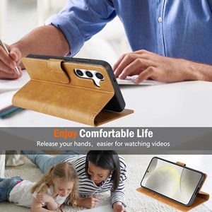 Funda de Cuero para Teléfono, Estilo Ejecutivo, para Samsung Galaxy S25 S24 S23 Ultra S22 S21 FE S20 S10 Plus Note20, Tipo Libro con Ranuras para Tarjetas - Product Image 5