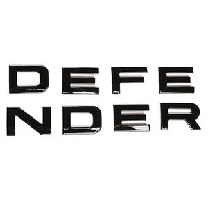 ランドローバーディフェンダー11013014-20ディフェンダー90 ABSブラックカーフードカバー用DEFENDERワードマークステッカーカーアクセサリー