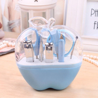 Cadeau en gros, 8 pièces, forme de pomme, souvenir de mariage, coupe-ongles, ciseaux, pousse-cuticules, ensemble de manucure