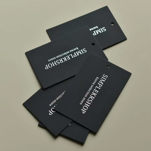 Tùy Chỉnh Treo Thẻ Thương Hiệu Riêng Logo Nhãn Quần Áo Treo Thẻ Giấy Sang Trọng Thấp Moq 100Pcs Tùy Chỉnh Treo Thẻ Với Chuỗi - Product Image 2