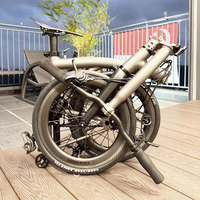 Vélo pliant Union Jack avec jeu de roues en fibre de carbone 16 pouces 349 roues 7 vitesses moyeux céramiques à cliquet finition mate 24/20 rayons pour