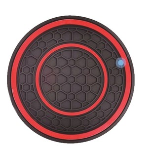 Car Cup Holder Double Ring Honeycomb Silicone Anti-Slip Mat Front Seat Universal Fit Suction Cup Installation - Product Image 1