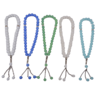 Bracelet rond en jade de Dubaï avec accessoires en alliage, perles de prière musulmanes personnalisées, tasbih