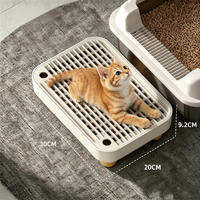 Tapis anti-éclaboussures pour litière de chat, filtre à pédale, facile à nettoyer, anti-fuite, pour chatons et chats seniors, accessoire pour litière.