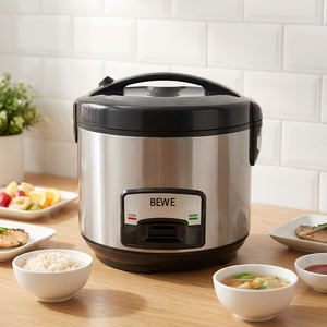 หม้อหุงข้าวขนาดเล็ก 2.2 ลิตร ดีไซน์ใหม่ 900 วัตต์ ทำจากสแตนเลส พร้อมเคลือบกันติด ใช้ในครัวเรือนและโรงแรม พร้อมถ้วยตวงสแตนเลส - Product Image 5