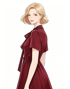 Vestido Midi Elegante, Tejido, Corte Ajustado, Línea A, Sin Mangas, Transpirable, Ecológico, 100% Poliéster, Estampado Digital, para Fiesta de Graduación, <span class=keywords><strong>Trabajo</strong></span> o Uso Diario - Product Image 4