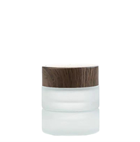 Guci krim beku 5g, botol kaca kosmetik bulat dengan tutup & garis dalam dapat diisi ulang wadah Makeup untuk krim Lotion